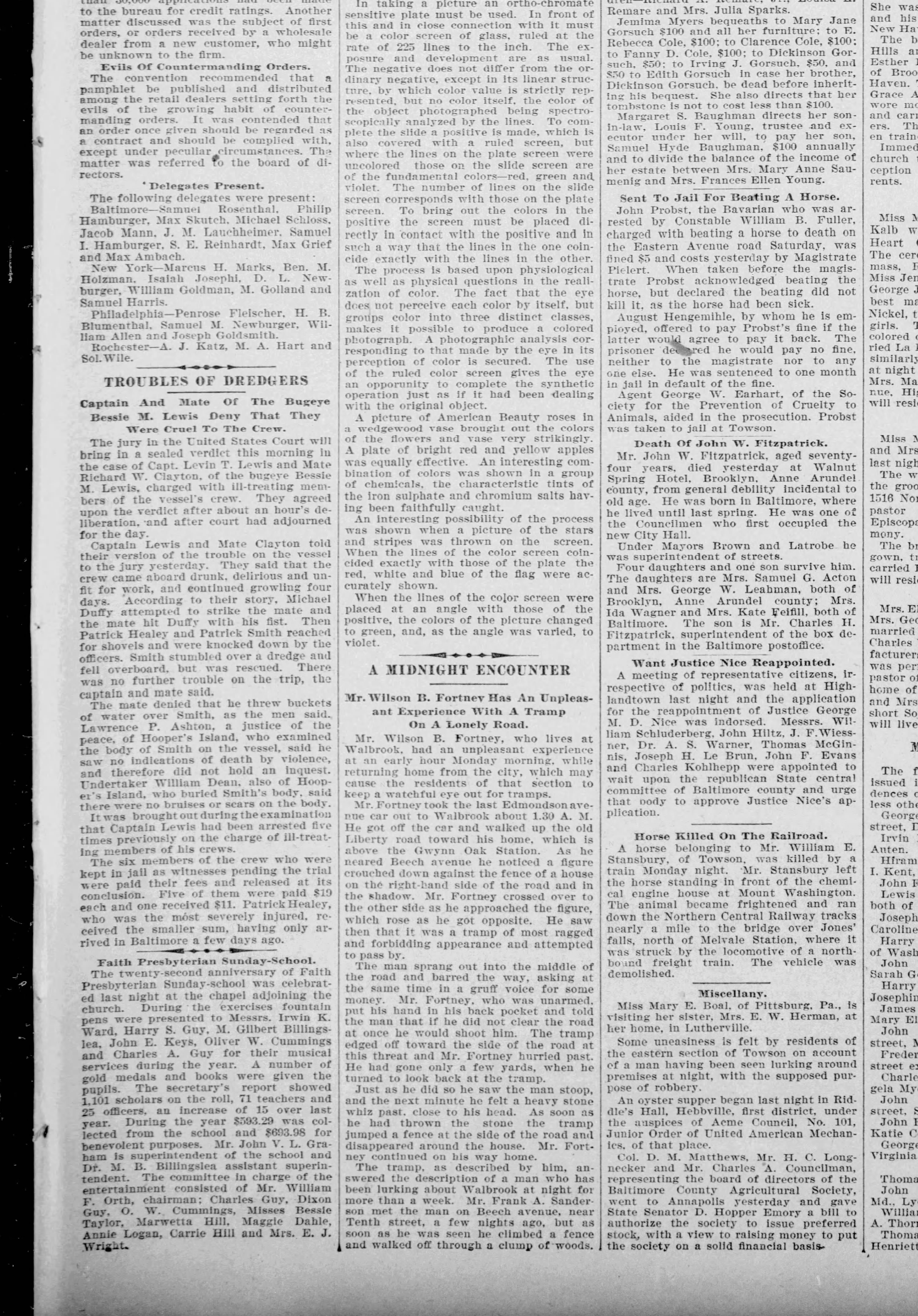Bessie M. Lewis newspaper article